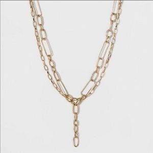 SUGARFIX by BaubleBar Linked Y Chain Necklace Gold